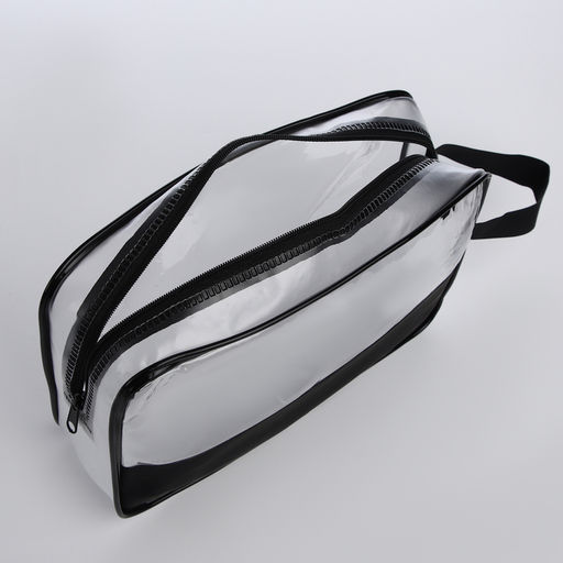 Косметичка на молнии, с ручкой, цвет чёрный