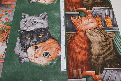 Рогожка Милые котики, ш.1.5м, хлопок-100%, 165гр/м.кв, раппорт 63.5см - Купава фото 5