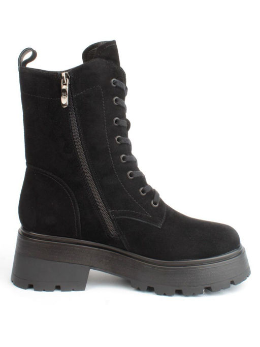 04-M3-1376 BLACK Ботинки зимние женские (натуральная замша, натуральный мех)