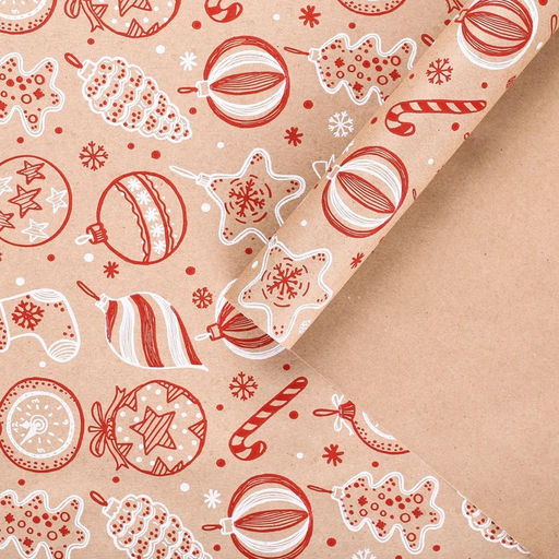 Набор упаковочной бумаги «Новогодняя», 4 листа, 70 × 100 см