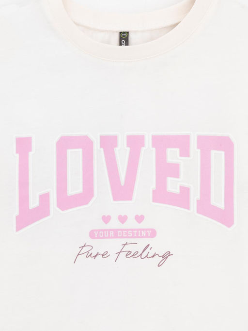 КР 302838/белая лилия к605 фуфайка (футболка) для дев