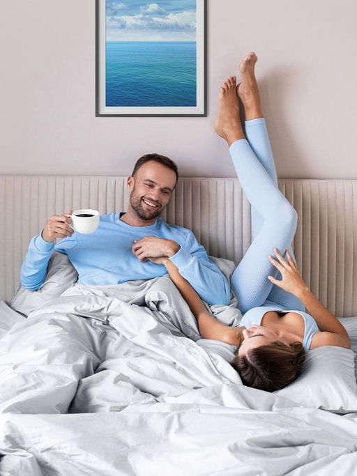 Постельное белье Моноспейс Семейный (2 пододеяльника) + 4 наволочки, серый