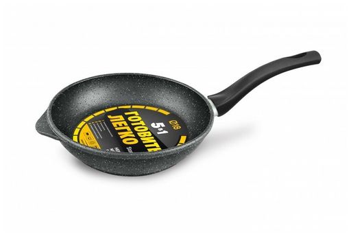 Сковорода Готовить легко stone несъемная ручка, 18 см - Нева металл посуда фото 2