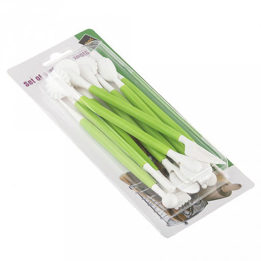 Инструмент для моделирования кондитерских украшений Модельер 9 предметов, 15-16,7см, двухсторонние наконечники, пластик, цвета микс, в блистере (Китай) - Домашняя мода фото 2