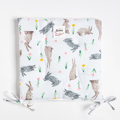 Сидушка Доляна Fluffy bunnies 42х42х7 см, 100% хлопок, 164г/м2  фото 4