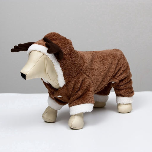 Новогодний костюм для животных Олень, L (ДС 30, ОГ 42 см), коричневый - Simaland фото 6