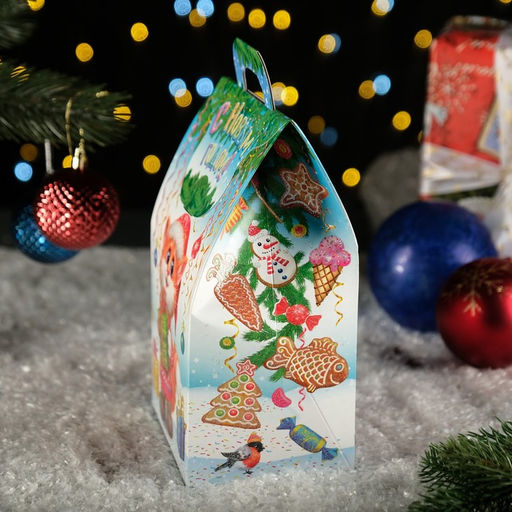 Цена за 10 шт. Подарочная новогодняя коробка "Заяц - Кот", 20×10×6 см