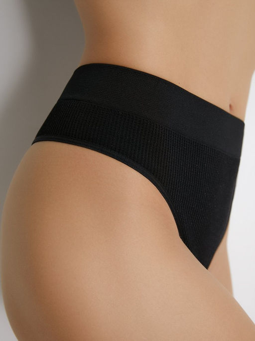 Трусы БOmD_S Lurex Wafle 2142-03SS String Alto - Nero/lurex - Omsa фото 2