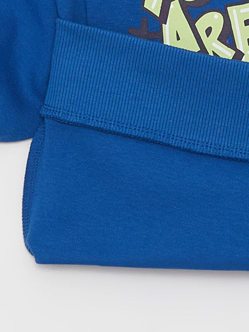 Bisiklet Yaka Bask?l? Uzun Kollu Erkek ?ocuk Ti??rt - Waikiki фото 2