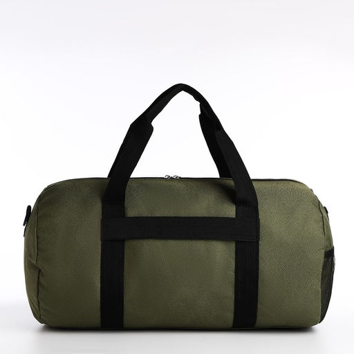 Сумка дорожная на молнии, наружный карман, длинный ремень, цвет хаки - Simaland фото 3