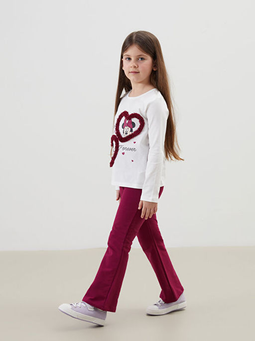 Minnie Mouse Bask?l? K?z ?ocuk Ti??rt ve E?ofman Alt 2li