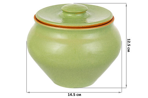 Набор 2 горшков 0,9 л 14,5*14,5*12,5 см TerraCotta с крышкой для запекания салатовый - Elan gallery фото 2