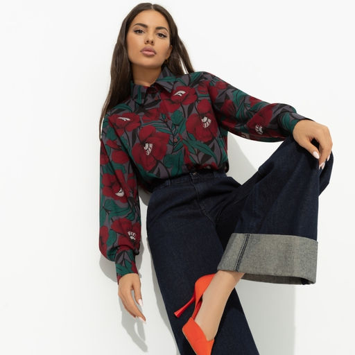 Рубашка с цветочным принтом Модная загадка