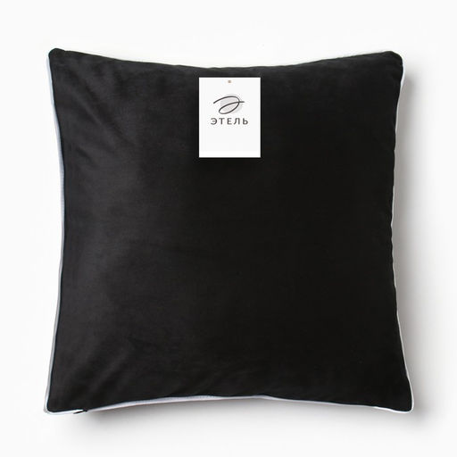 Наволочка декоративная Этель Кант, 45х45, цвет чёрный, велюр (100% пэ)  фото 4