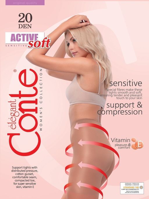 Колготки Conte Active soft 20 XL (80/10) - bronze - Conte elegant фото 3