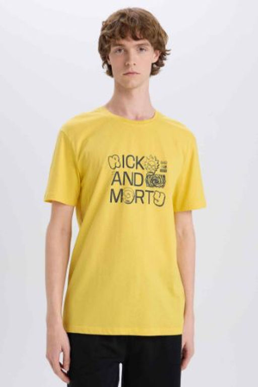 Rick and Morty Regular Fit Bisiklet Yaka K?sa Kollu Tisort