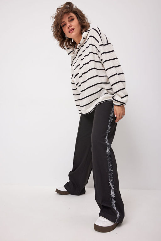 Худи BegiModa 4137 Чёрно-белый
