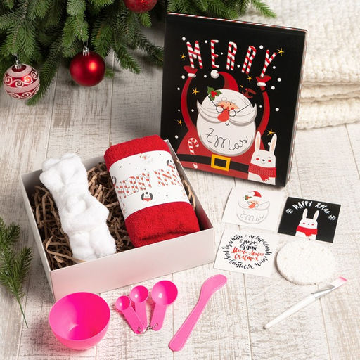 Набор подарочный новогодний Этель Merry x-mas, 8 предметов, полотенце, повязка на голову