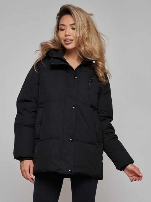 Зимняя женская куртка модная с капюшоном черного цвета 52308Ch - Holdluck фото 12