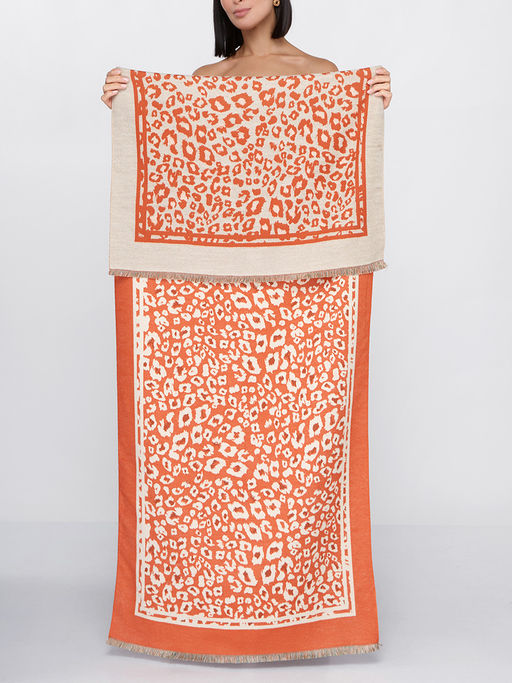 В составе ШЕРСТЬ и КАШЕМИР Большой, мягкий, теплый двусторонний палантин