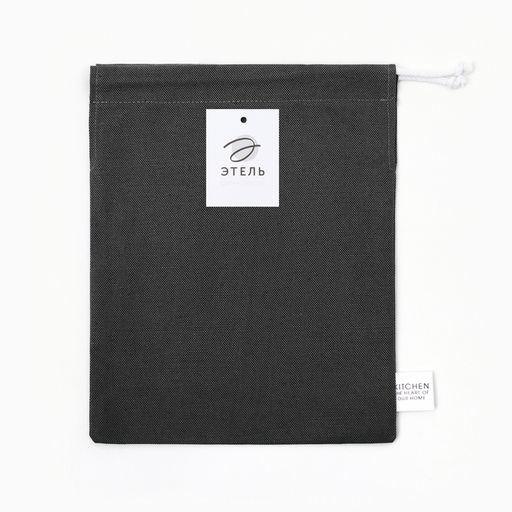 Мешочек текстильный «Этель» Home collection, 27×34 см, 45% лён, 55% хлопок, чёрный