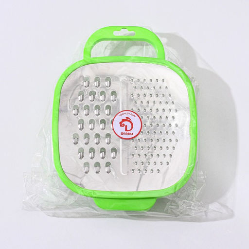 Тёрка с контейнером Доляна «Универсал», 2 в 1, 19×14.5×3.5 см, зелёная