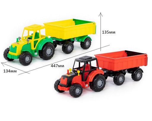Трактор "Мастер" с прицепом №1 (35257) в сеточке 45х13,4х13,5см, Полесье
