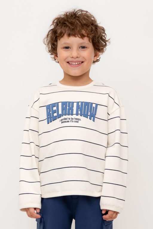 КР 302755-1/суровый,индиго,полоска к569 джемпер (свитшот) для мал - Crockid фото 2