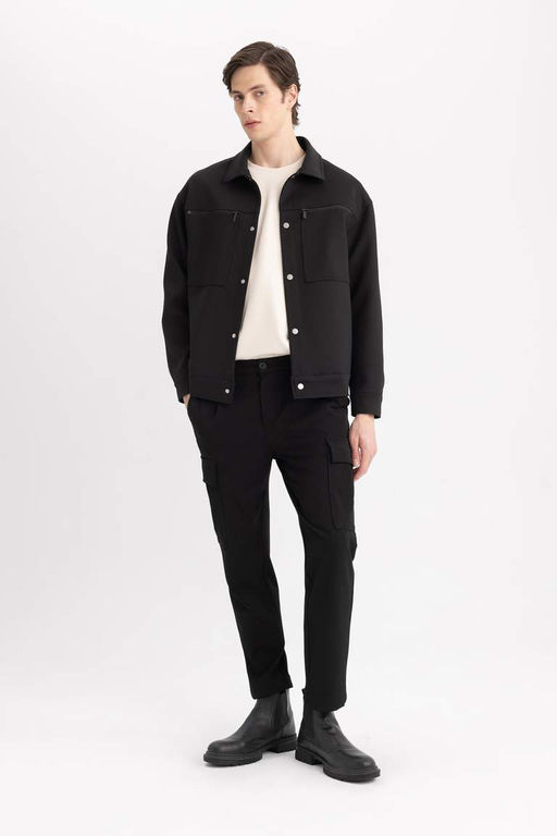 Куртка-поло с воротником-поло Relax Fit Пальто - Defacto фото 5