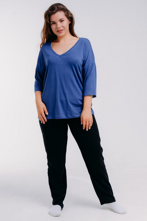 Футболка женская из вискозы Марина индиго - Амадэль фото 2