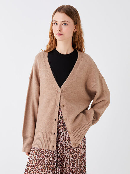 V Yaka Oversize Kad?n Triko H?rka