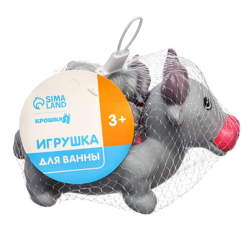 Набор резиновых игрушек для ванны Мыльница: Коровка, 15 см, с пищалкой, 4шт, Крошка Я  фото 7