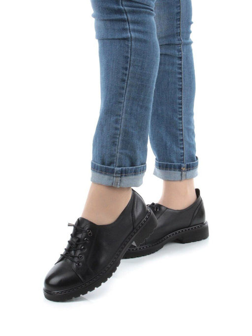 03-DHL153-1 BLACK Полуботинки женские (натуральная кожа) - Фабричный китай фото 2