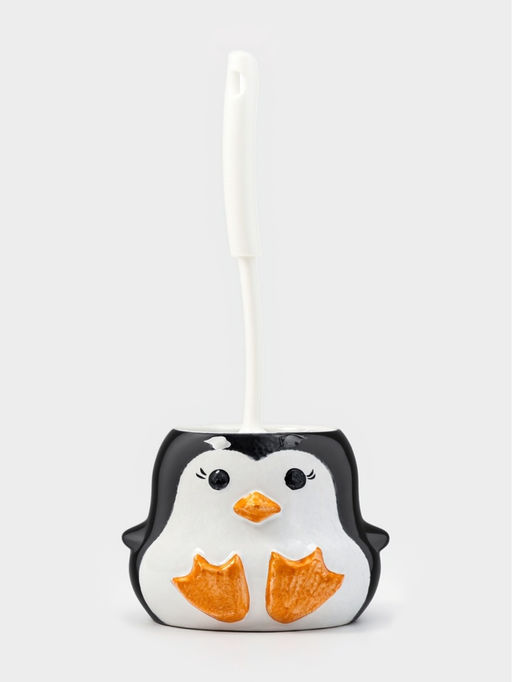 Ёршик для унитаза с подставкой «Пингвин», фарфор
