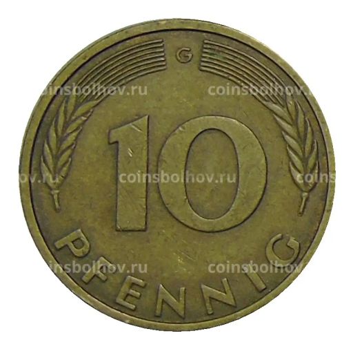 Монета 10 пфеннигов 1988 года G Германия