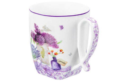 Кружка 300 мл 11*8,3*9,5 см "Лаванда" фарфор NEW BONE CHINA