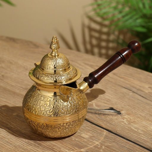 Турка с крышечкой 17х23х10 см, латунь, объем 375 мл