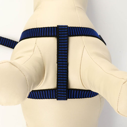 Комплект амуниции рельефный, поводок 120 х 1,5 см, ОГ 36-49 см, сине-чёрный - Пижон фото 4