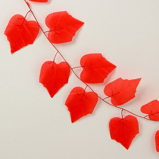 Декор «Гирлянда из листьев» длина: 2,4 м, ширина: 26 см, цвет красный