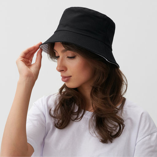 Панама двусторонняя унисекс MINAKU, цвет белый, чёрный, размер 56-58