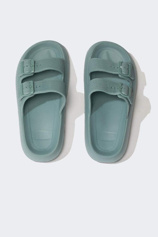 Мужские тапочки Eva на толстой подошве с двойной полосой - Defacto фото 7