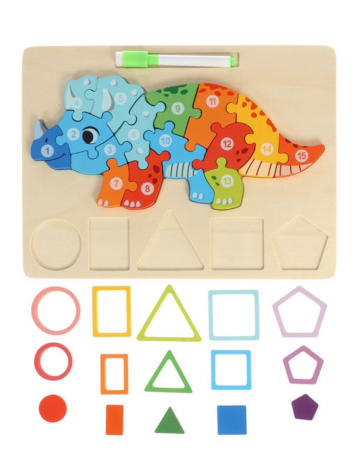 Деревянный 3D пазл для малышей, рамка - вкладыш