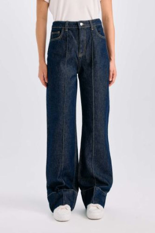 90s Wide Leg Yuksek Bel Genis Paca Uzun Jean Pantolon