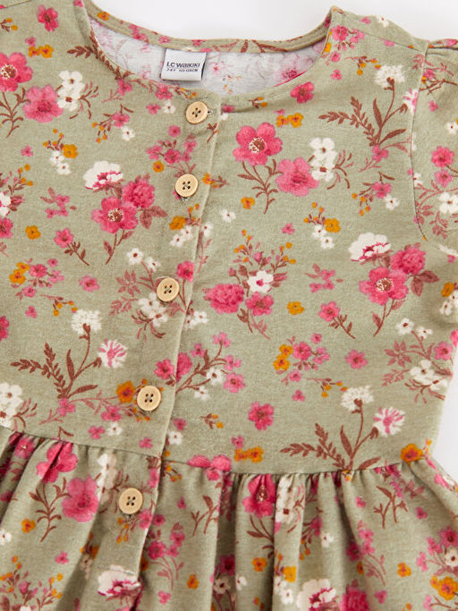 Bisiklet Yaka Desenli Uzun Kollu K?z ?ocuk Elbise - Waikiki фото 3