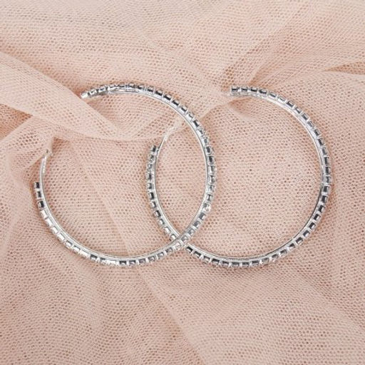 Серьги-кольца со стразами d=5,3 / G1005 /уп 24/серебро - Галеонтрейд фото 2