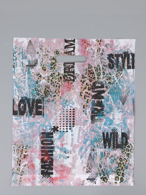 Цена за 50 шт. Пакет "Тренд", полиэтиленовый с вырубной ручкой, 36 х 43 + 3 см, 35 мкм