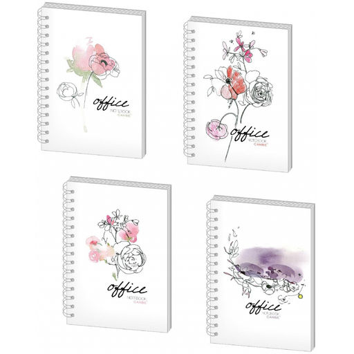 Бизнес-тетрадь 60л,кл,А5,Office Flowers,тв.пер,спир,УФ(СВА5-60OF)