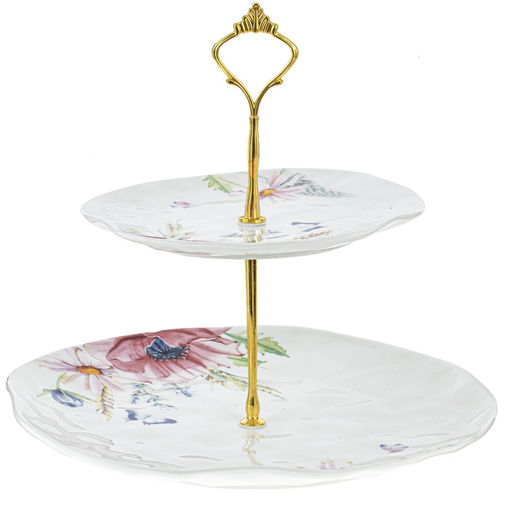 Блюдо 2-х ярусное, L30 W28 H25 см