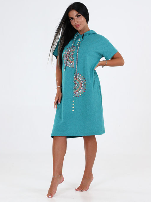 Т-5105 ТУНИКА ЖЕНСКАЯ (Бирюзовый меланж) - А-дина фото 4