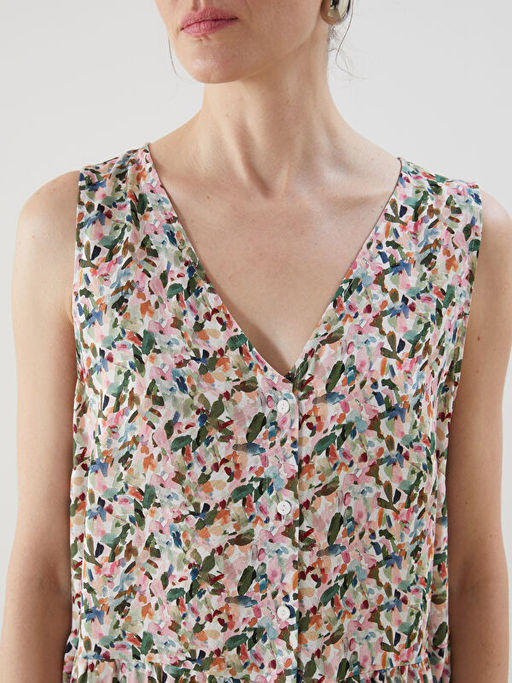 V Yaka ?i?ekli A Kesim Elbise